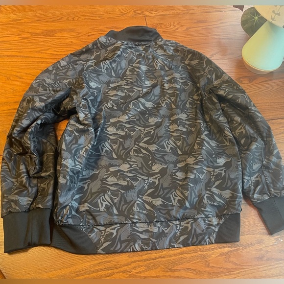 VTG Y2K Nike mens L reversible sneaker print full zip jacket black - Picture 3 of 4